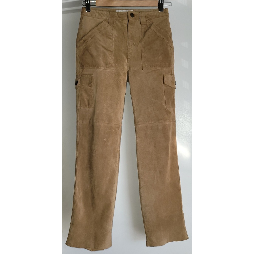 Margaret Godfrey Women's Brown Leather Pants Sz 2P Boot Cut Boho‎ Indie